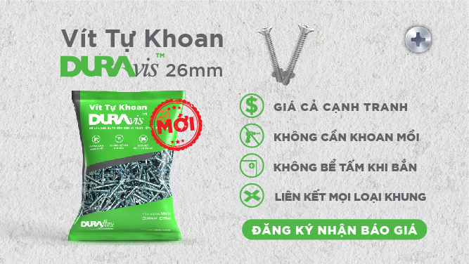 VÍT TỰ KHOAN DURAvis 26MM CẢI TIẾN MỚI